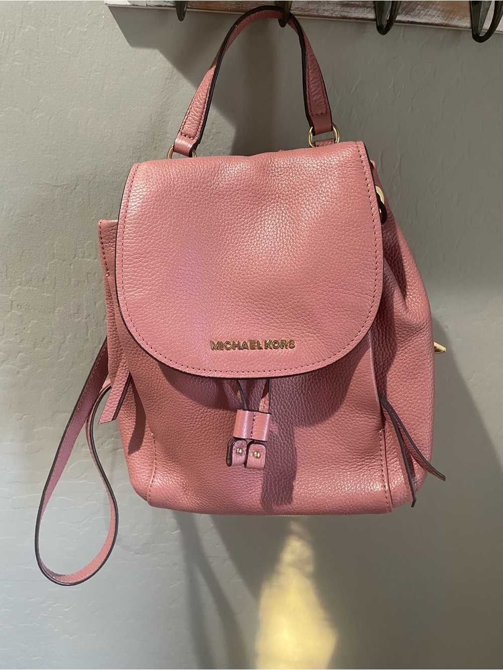 Michael Kors Rose Pink Pebbled Leather Backpack